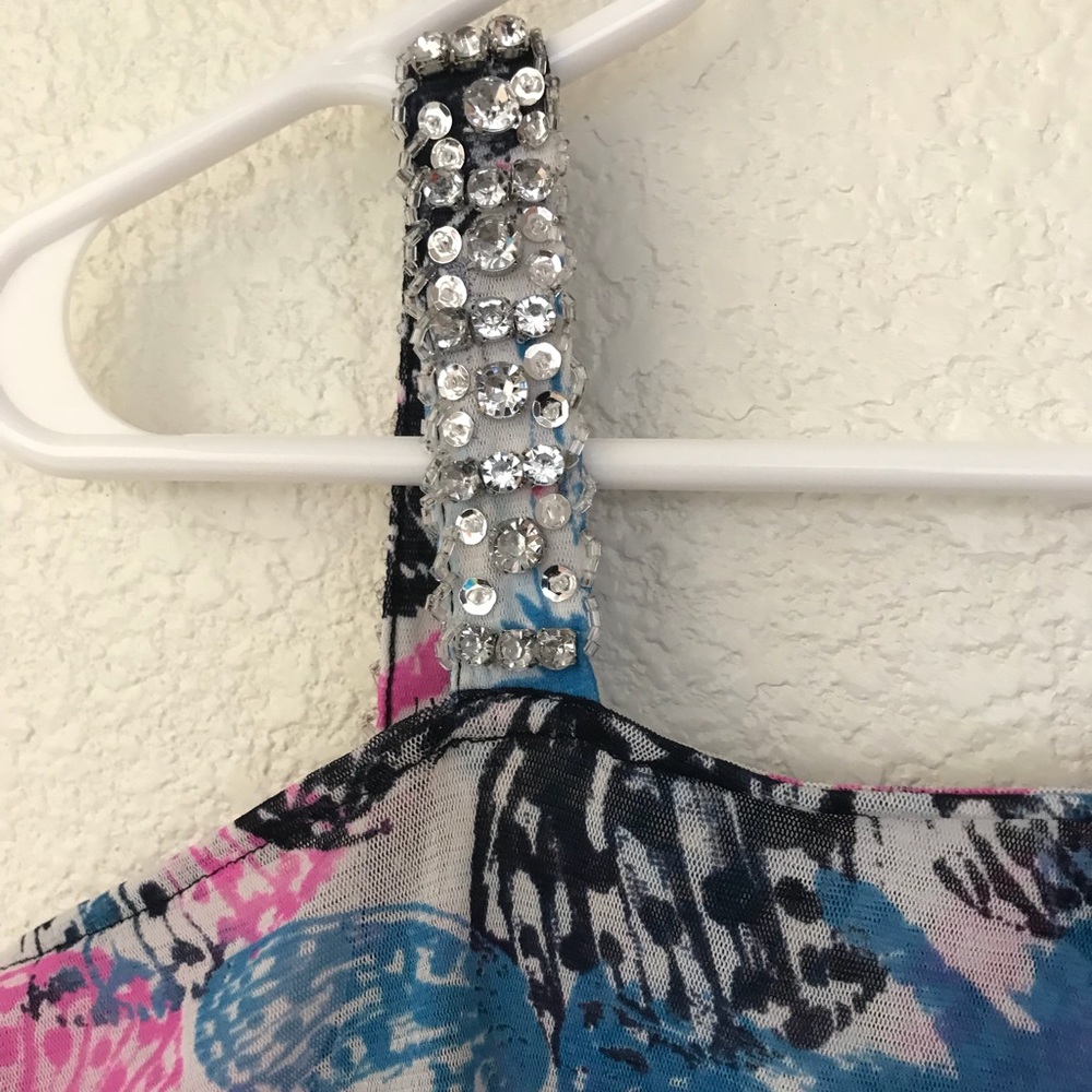 I.N.C. Printed One-Shoulder Top - Picture 3 of 5